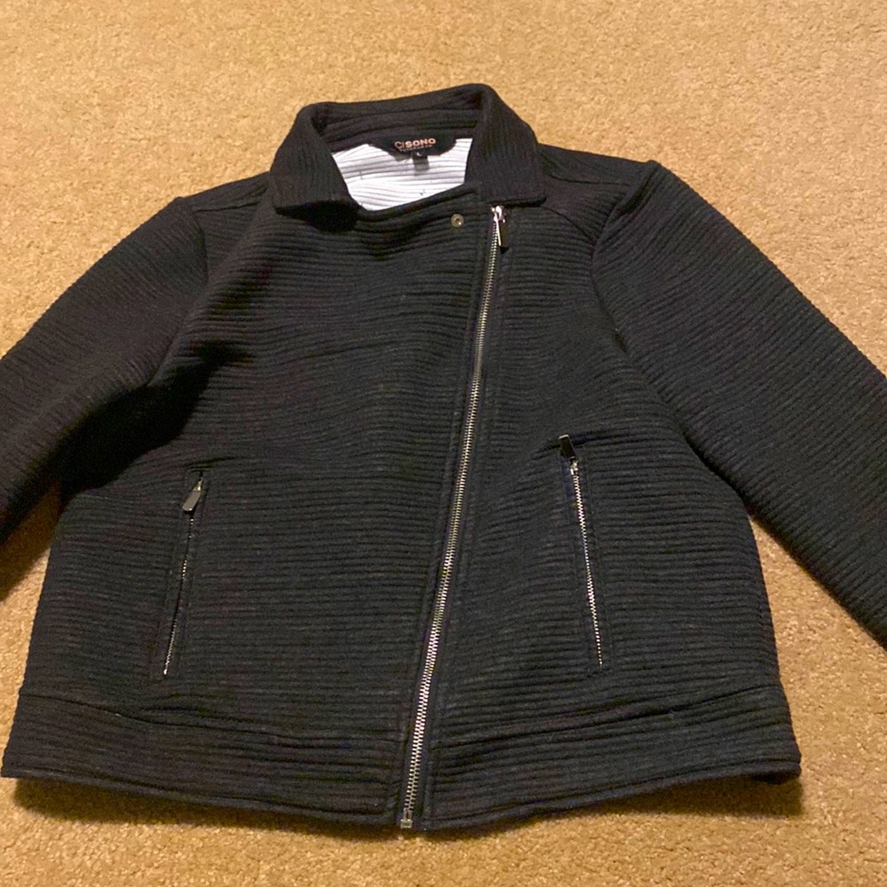 Gray zip up jacket